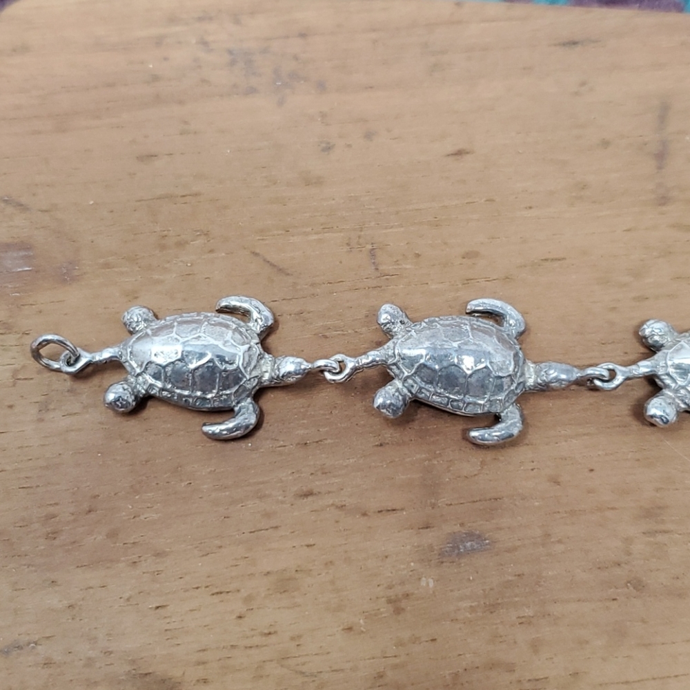 Sterling Silver Turtle Bracelet - image 6